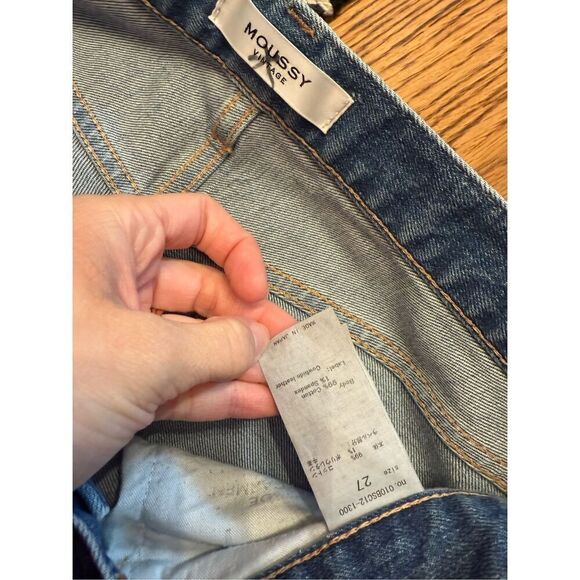 Moussy Vintage Blue Denim Stretch Distressed Skinny Jeans Medium Wash Size 27 - Picture 5 of 5